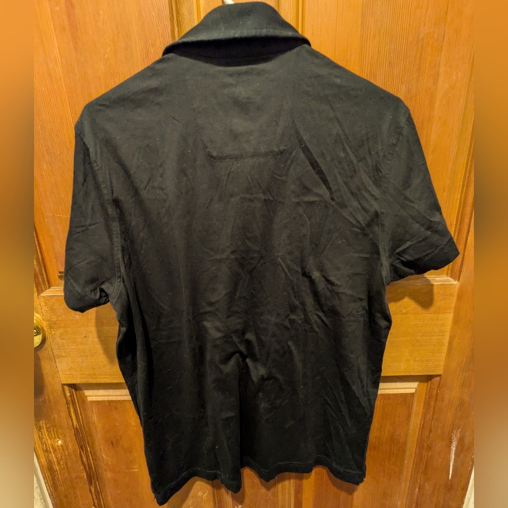 Zegna Sport Active Outdoors Soft Comfy Black Button Cotton Collar Polo Shirt M - Picture 2 of 5